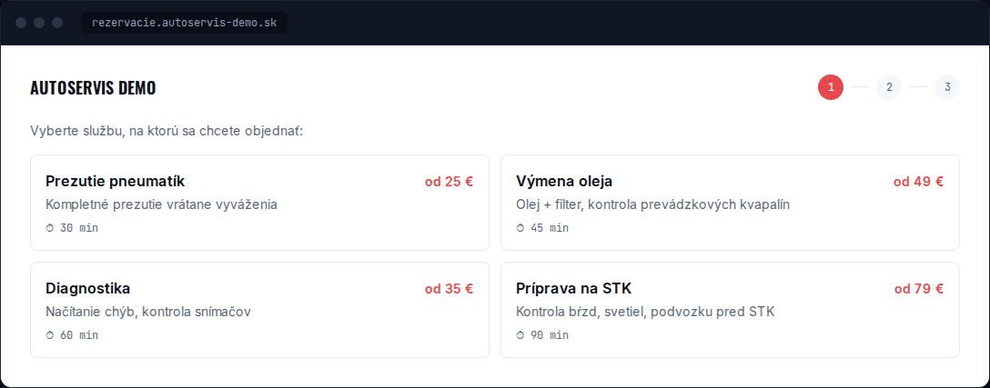 Náhľad: Rezervačný systém